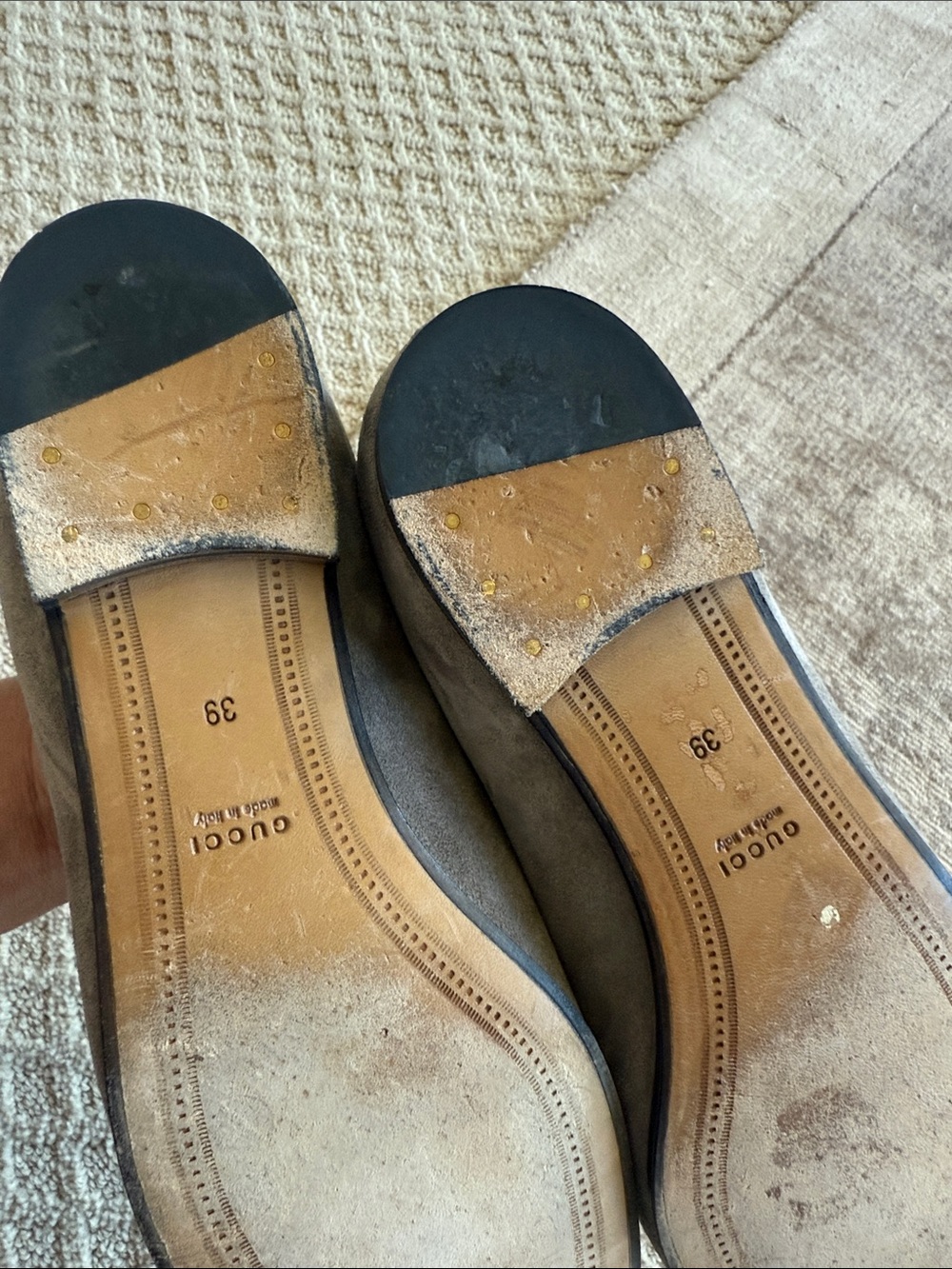 Gucci Gray Suede Horsebit Slip-On Loafers - Picture 3 of 4
